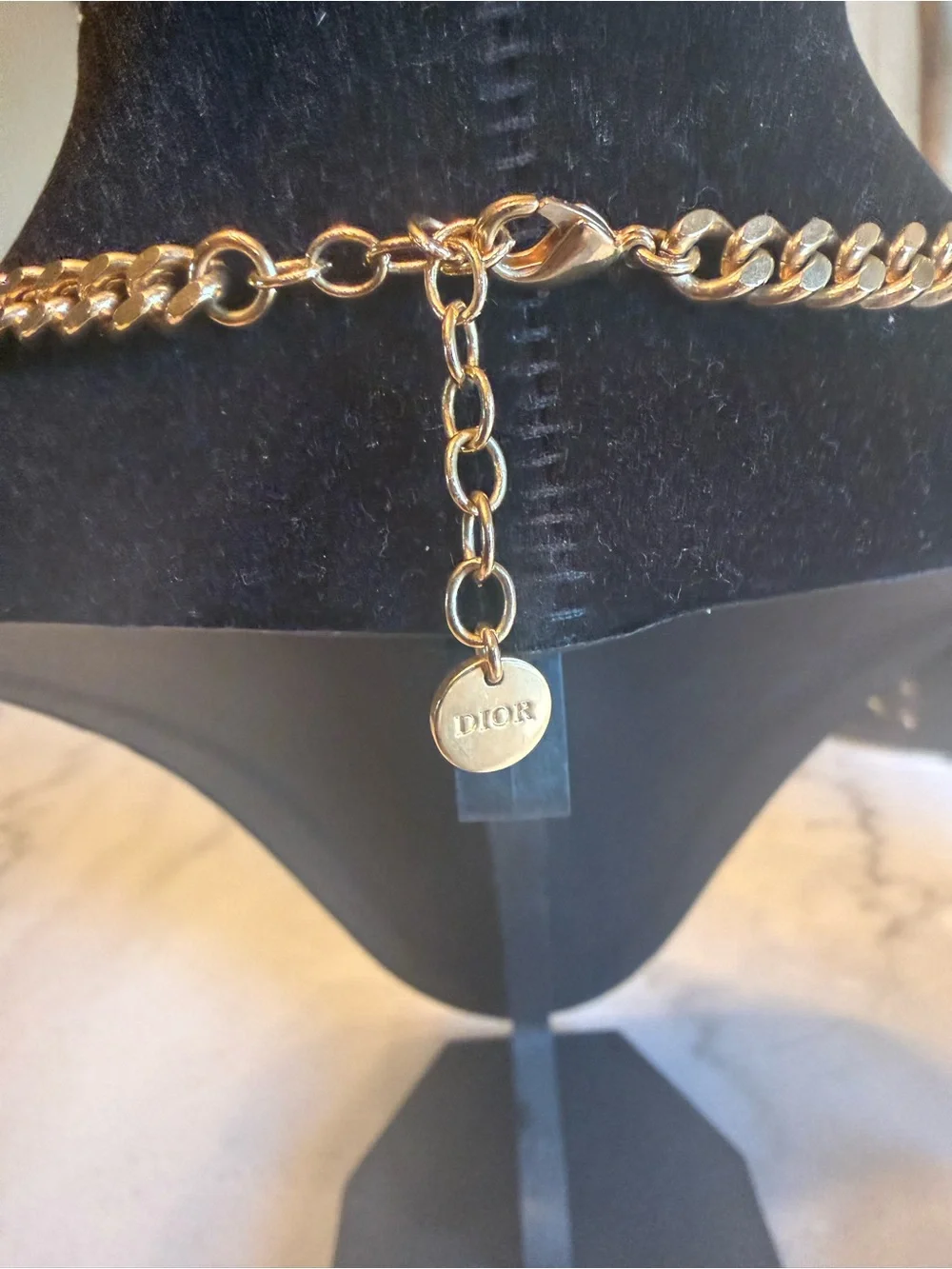 Dior Gold-Tone 'DIOR' Chain Necklace